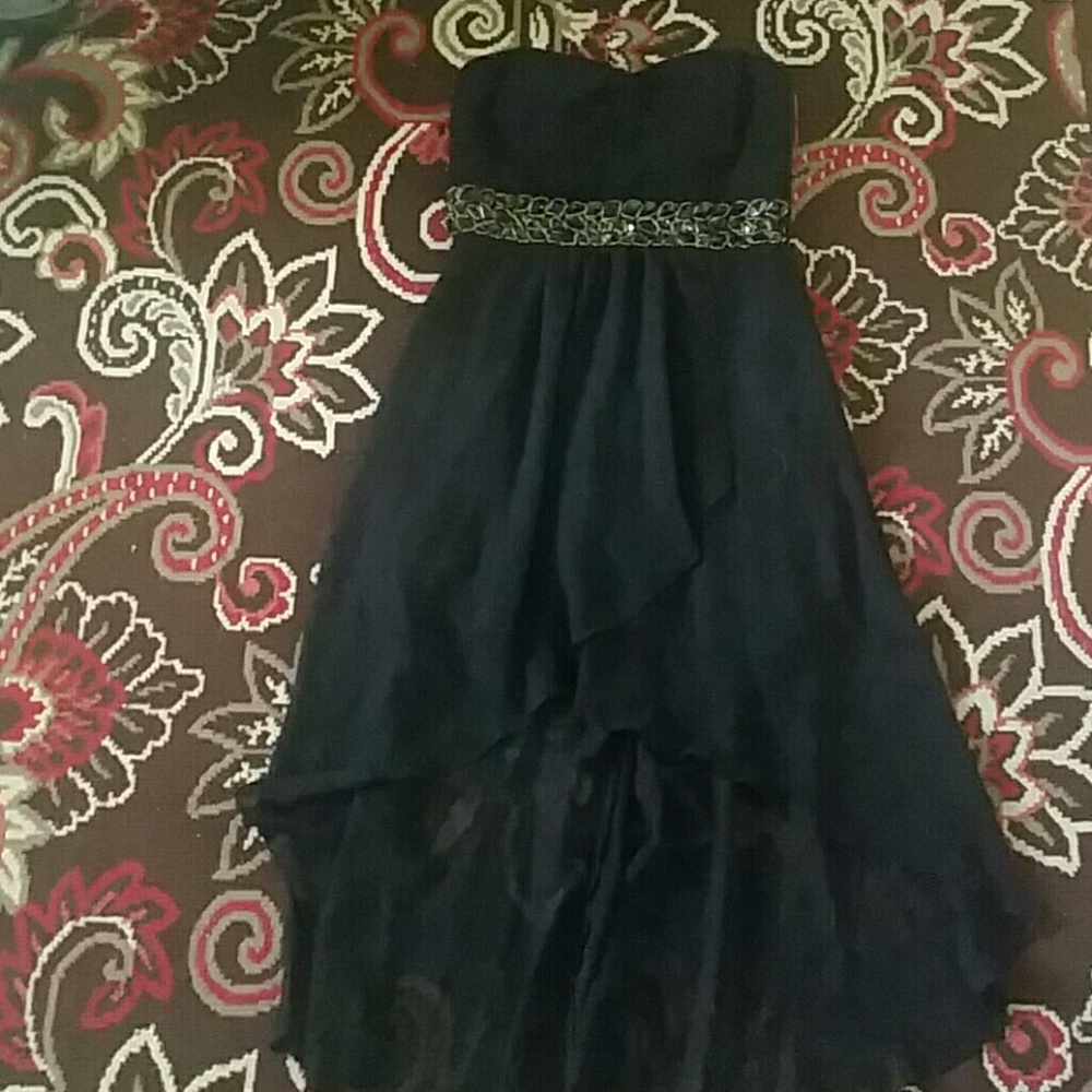 Black high-low dress